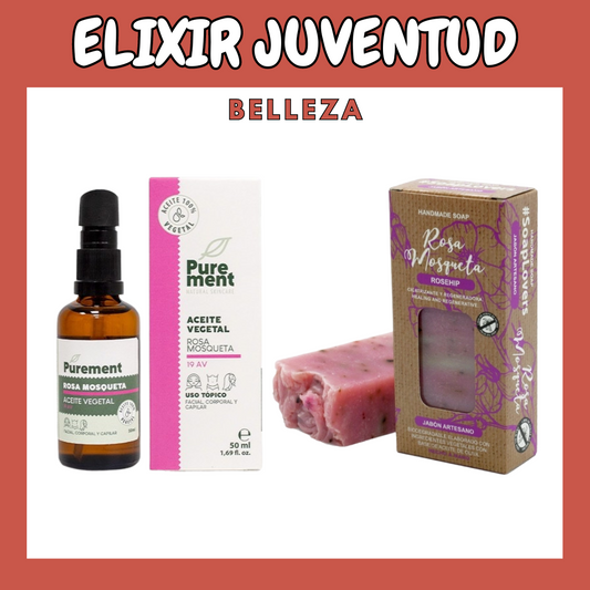 Pack "Elixir de Juventud" - Jabón de Rosa de Mosqueta (100 gr) y Aceite Vegetal de Rosa Mosqueta (50 ml)