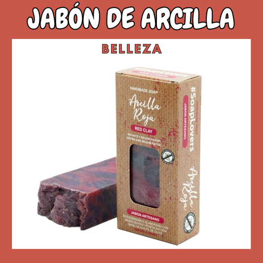 Jabón Artesanal de Arcilla Roja - 100 gr